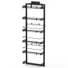Over The Door Pantry Organizer 6-Tier Pantry Door Organizer Carbon Steel 110Lbs Loading Easy Install Behind Door Storage For Closet Kitchen Bathroom 5