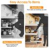 Pull Out Cabinet Organizer Stick On Drawer Carbon Steel Pull Out Shelf Slide Out Pantry Organizer For Kitchen Bathroom Living Room 11.93"Wx16.61"Dx2.2