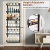 Over The Door Pantry Organizer 6-Tier Pantry Door Organizer Carbon Steel 110Lbs Loading Easy Install Behind Door Storage For Closet Kitchen Bathroom 5