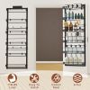 Over The Door Pantry Organizer 6-Tier Pantry Door Organizer Carbon Steel 110Lbs Loading Easy Install Behind Door Storage For Closet Kitchen Bathroom 5