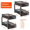 2Pcs Under Sink Organizer 2 Tier Pull Out Cabinet Baskets Storage Shelf Sliding Storage Drawers Rack With 5 Adjustable Height Mesh Baskets For Home Ki