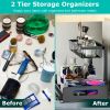 2 Tier Under Sink Organizers Pull Out Under Cabinet Basket Storage Shelf Sliding Drawer For Kitchen Bathroom