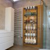 Over The Door Pantry Organizer 6-Tier Pantry Door Organizer Carbon Steel 110Lbs Loading Easy Install Behind Door Storage For Closet Kitchen Bathroom 5