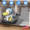 2-Tier Pull Out Under Sink Organizer Cabinet Organizer With Sliding Drawer Tray L-Shaped Slide Out Storage Shelves For Bathroom Kitchen Cabinet