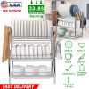 3-Tier Dish Drying Rack Dish Drainer Shelf W/ 3 Drain Trays Chopping Board Rack Utensil Rack Chopsticks Holder For Kitchen Counter Storage