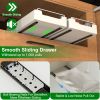 2Pcs Pull Out Cabinet Organizers Sliding Shelf Spice Rack Carbon Steel Roll Out Drawers Fixed With Adhesive Nano Film With Handle 55Lbs Max Load