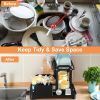 2-Tier Dish Drying Rack For Kitchen Counter Space Saving Rustproof Dish Rack With Drainboard Detachable Kitchen Drainer Organizer Set With Utensil Hol