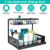 2 Tier Under Sink Organizers Pull Out Under Cabinet Basket Storage Shelf Sliding Drawer For Kitchen Bathroom