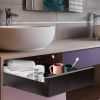 Pull Out Cabinet Organizer Carbon Steel Slide Out Drawer Storage Smooth Quiet Slide Rails For Kitchen Bathroom Living Room Black 11.81X16.92X2.75Inch