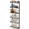 Over The Door Pantry Organizer 6-Tier Pantry Door Organizer Carbon Steel 110Lbs Loading Easy Install Behind Door Storage For Closet Kitchen Bathroom 5
