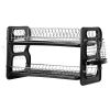 2 Tier Iron Dish Drying Rack Drainboard Set With Large Storage Anti-Rust Dish Drainer Shelf Tableware Holder Cup Holder For Kitchen Counter Storage