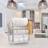3-Tier Dish Drying Rack Dish Drainer Shelf W/ 3 Drain Trays Chopping Board Rack Utensil Rack Chopsticks Holder For Kitchen Counter Storage