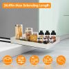 Pull Out Cabinet Organizer Stick On Drawer Carbon Steel Pull Out Shelf Slide Out Pantry Organizer For Kitchen Bathroom Living Room 11.93"Wx16.61"Dx2.2