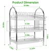 3-Tier Dish Drying Rack Dish Drainer Shelf W/ 3 Drain Trays Chopping Board Rack Utensil Rack Chopsticks Holder For Kitchen Counter Storage