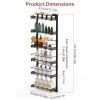 Over The Door Pantry Organizer 6-Tier Pantry Door Organizer Carbon Steel 110Lbs Loading Easy Install Behind Door Storage For Closet Kitchen Bathroom 5
