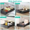 Pull Out Cabinet Organizer Carbon Steel Slide Out Drawer Storage Smooth Quiet Slide Rails For Kitchen Bathroom Living Room Black 11.81X16.92X2.75Inch
