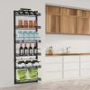 Over The Door Pantry Organizer 6-Tier Pantry Door Organizer Carbon Steel 110Lbs Loading Easy Install Behind Door Storage For Closet Kitchen Bathroom 5