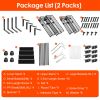 2Pcs Under Sink Organizer 2 Tier Pull Out Cabinet Baskets Storage Shelf Sliding Storage Drawers Rack With 5 Adjustable Height Mesh Baskets For Home Ki
