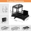 2-Tier Dish Drying Rack For Kitchen Counter Space Saving Rustproof Dish Rack With Drainboard Detachable Kitchen Drainer Organizer Set With Utensil Hol